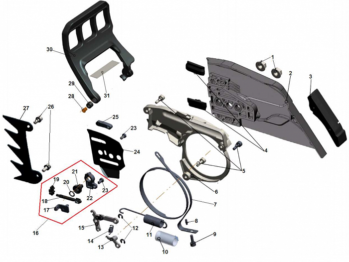 4 ТОРМОЗ ЦЕПИ БЕНЗОПИЛА CHAMPION 265