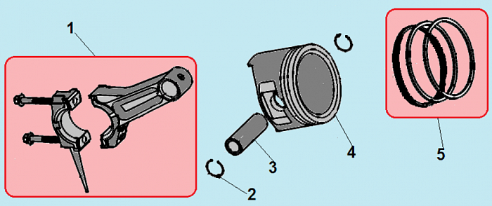 5 ПОРШЕНЬ - ШАТУН GG6500 ГЕНЕРАТОР CHAMPION