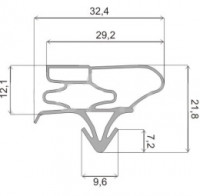 Уплотнитель холодильника 570x730мм Профиль LG